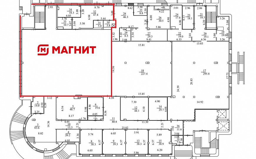Торговое помещение с арендатором "Магнит", 517,3 м² фото