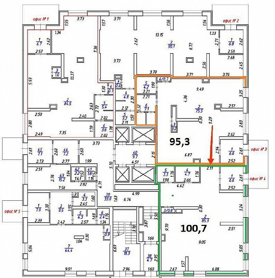 В ЖК Огни Ижевска сдается 2 офиса 95.3 и 100.7м² фото