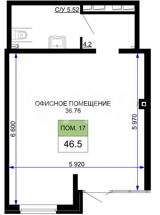 Продам торговое помещение, 46,5 м² фото