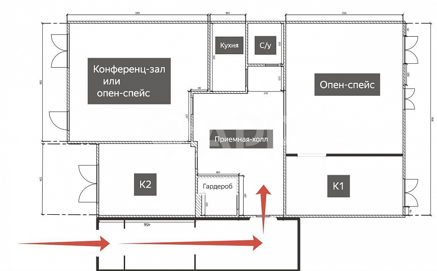 Офис в центре с кухней и гардеробом фото