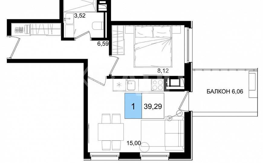 Продам гостиничные номера от 39,29 м² фото