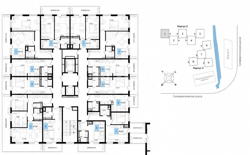 Продам гостиничные номера от 39,29 м² фото