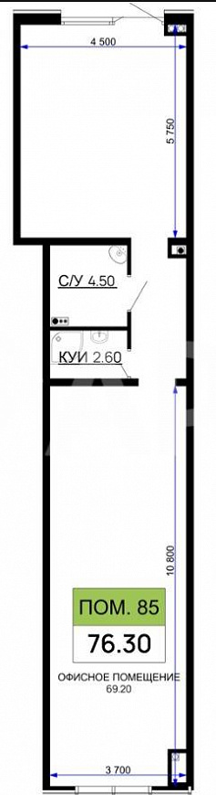 Продам помещение свободного назначения, 76,3 м² фото